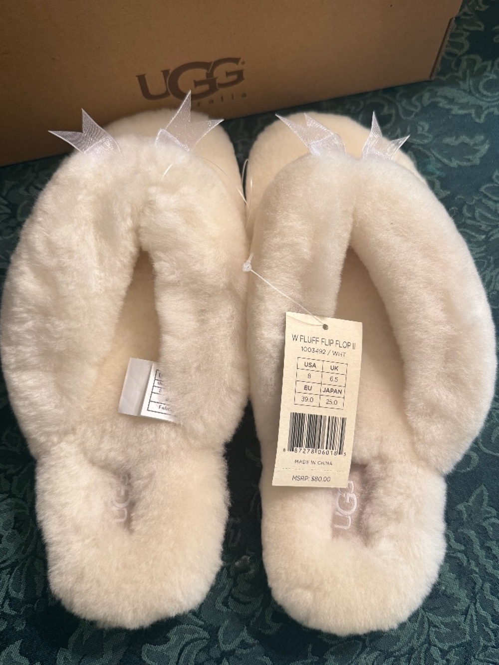 UGG Fluff Flip Flop II in white